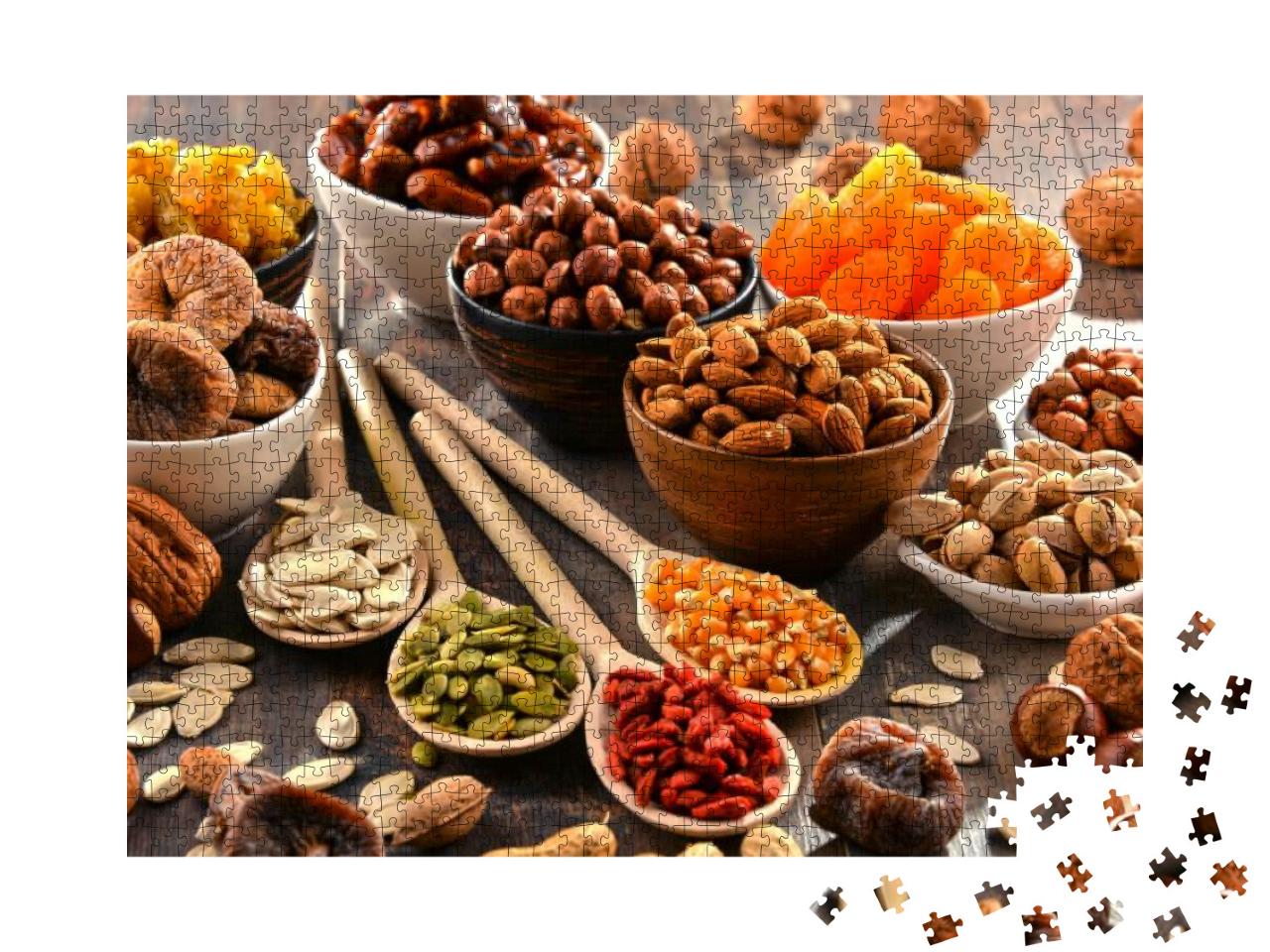 Puzzle 1000 Teile „Komposition aus Trockenfrüchten und verschiedenen Nüssen“