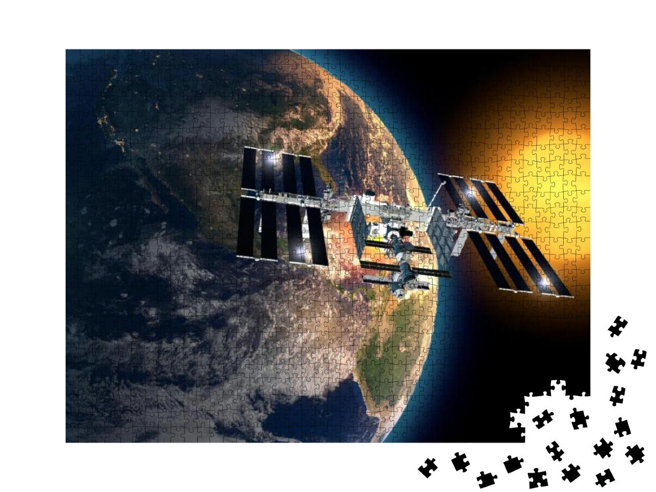 Puzzle 1000 Teile „Berühmte Internationale Raumstation, Orbit, NASA“