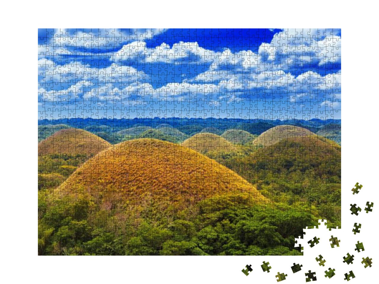 Puzzle 1000 Teile „Schokoladenhügel auf der Insel Bohol, Philippinen“