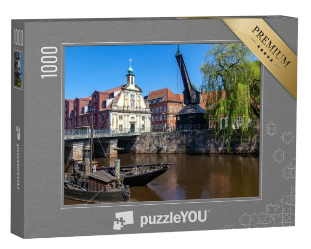 Puzzle 1000 Teile „Alter Kran auf dem Stintmarkt, Lüneburg, Deutschland“