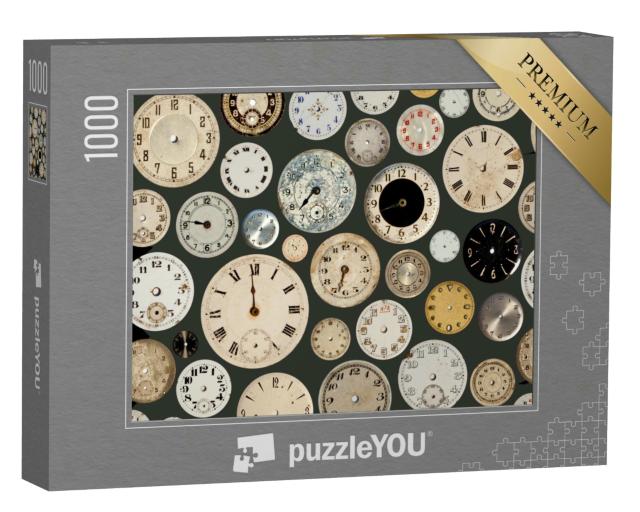 Puzzle 1000 Teile „Verschiedene alte Uhrenziffernblätter“