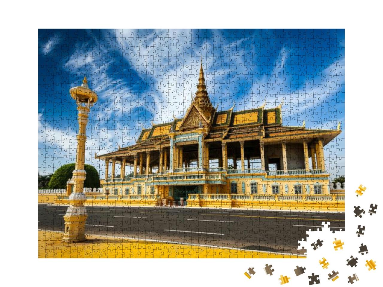 Puzzle 1000 Teile „Phnom Penh: Touristenattraktion und Wahrzeichen, Königspalast, Kambodscha“