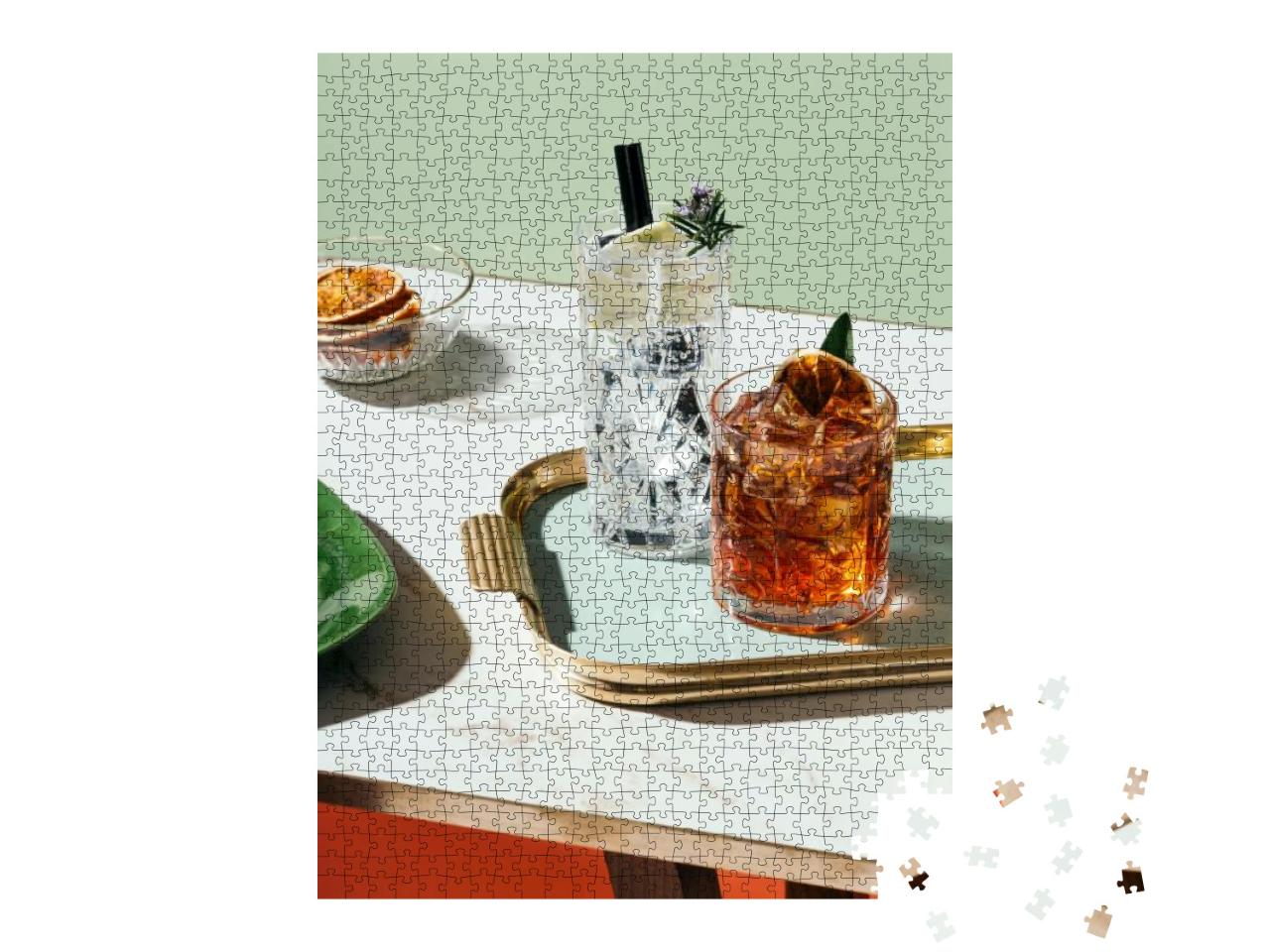 Puzzle 1000 Teile „Gin Tonic und Negroni-Cocktail “