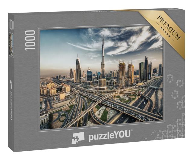Puzzle 1000 Teile „Skyline von Dubai mit der Stadt  “