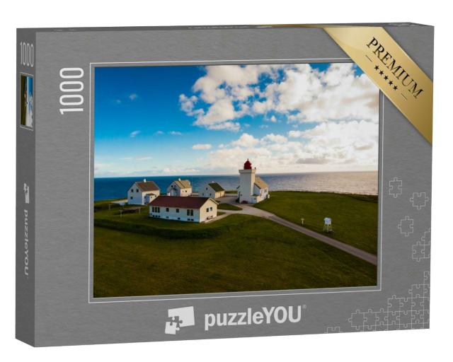 Puzzle 1000 Teile „Küstenlandschaft am Leuchtturm Obrestad, Norwegen“