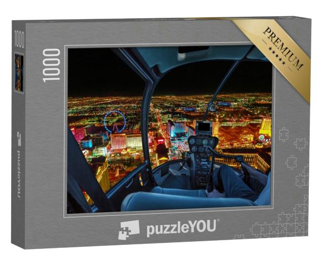 Puzzle 1000 Teile „Helikopterflug über Las Vegas bei Nacht“