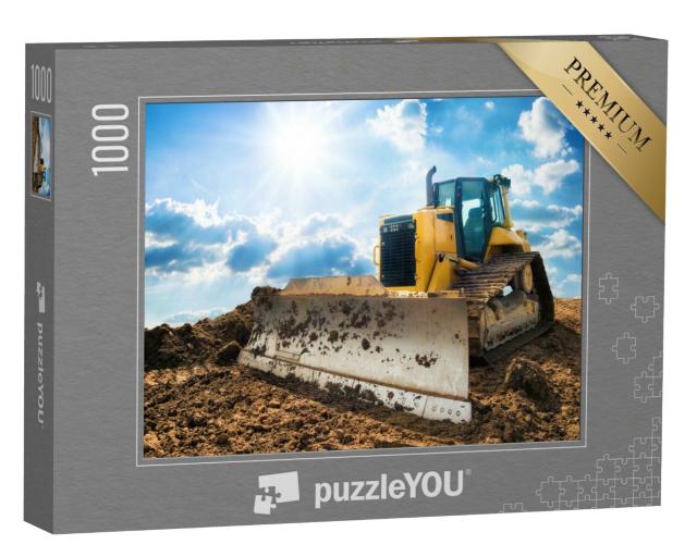 Puzzle 1000 Teile „Gelber Bagger auf einer neuen Baustelle “