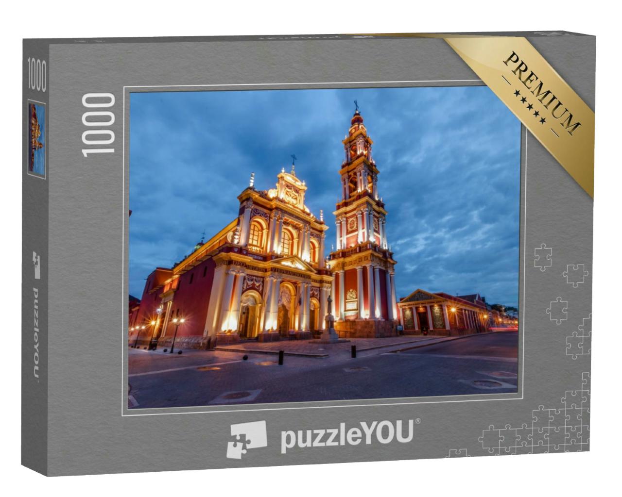 Puzzle 1000 Teile „Salta, Argentinien: Kirche San Francisco bei Nacht“