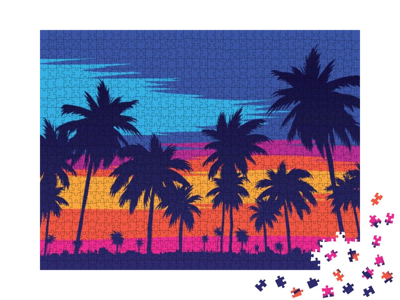 Puzzle 1000 Teile „Ein Abend am Palmenstrand“