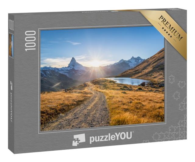 Puzzle 1000 Teile „Stellisee und Matterhorn in den Schweizer Alpen“