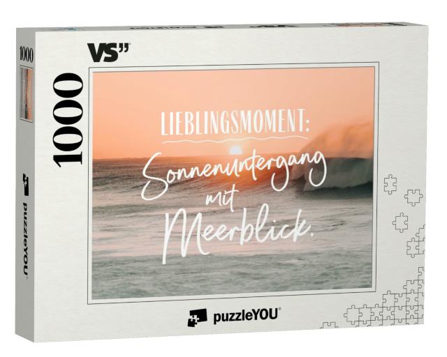 Puzzle 1000 Teile „Lieblingsmomente: Sonnenuntergang mit Meerblick.“