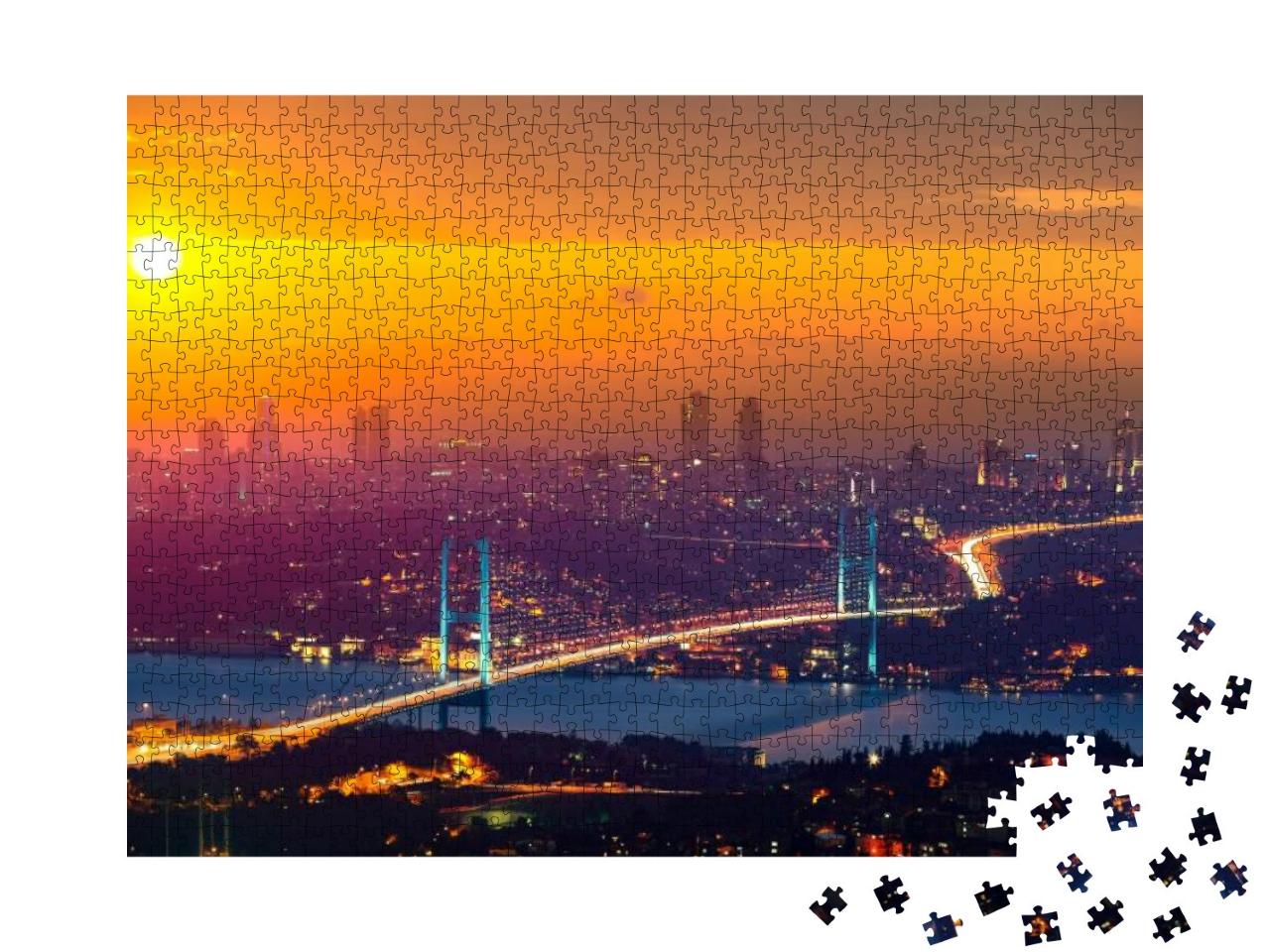 Puzzle 1000 Teile „Atemberaubender Sonnenuntergang über Istanbul, Türkei“
