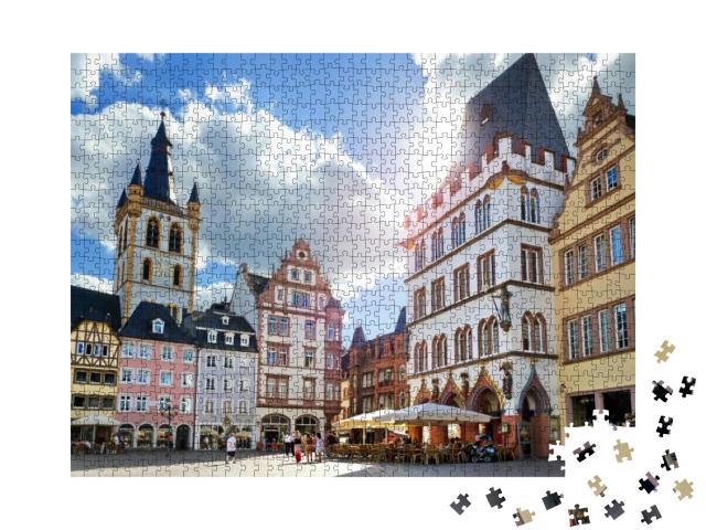 Puzzle 1000 Teile „Trier, Marktplatz mit Steipe im Stadtzentrum der antiken Römerstadt“