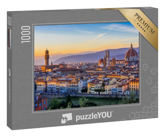 Puzzle 1000 Teile „Blick auf Florenz im Sonnenuntergang, Italien“