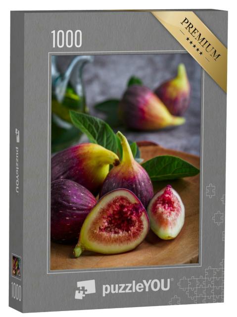 Puzzle 1000 Teile „Gesunde mediterrane Feigenfrucht, Nahaufnahme“