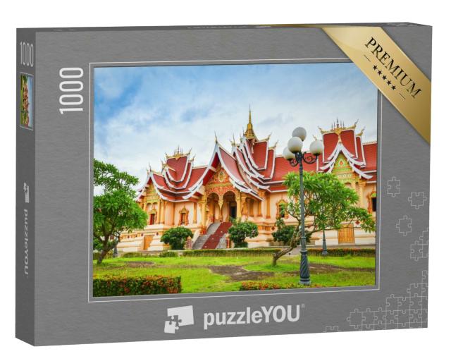 Puzzle 1000 Teile „Wunderschöne Architektur des Tempels in Vientiane, Laos “