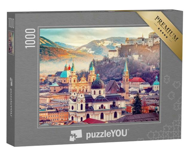 Puzzle 1000 Teile „Wunderschöner Blick auf Salzburg im Herbst, Österreich“