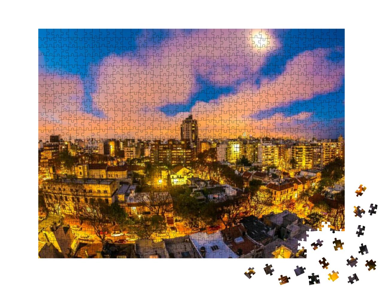 Puzzle 1000 Teile „Dämmerung über Montevideo, Uruguay“
