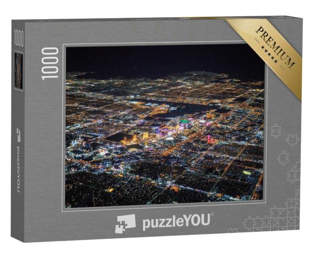 Puzzle 1000 Teile „Las Vegas bei Nacht aus der Vogelperspektive“