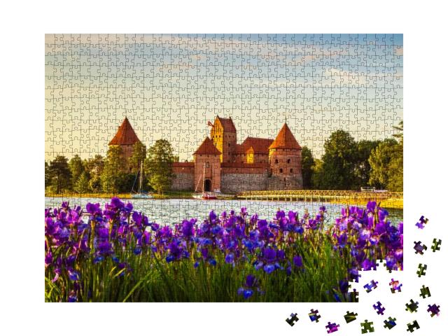Puzzle 1000 Teile „Die Burg der Insel Trakai, Sehenswürdigkeit in Litauen“
