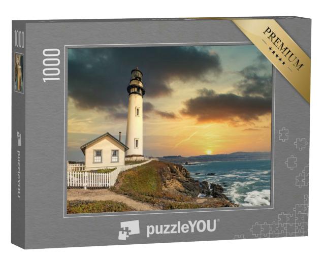 Puzzle 1000 Teile „Leuchtturm von Pigeon Point an der Pazifikküste in Kalifornien“
