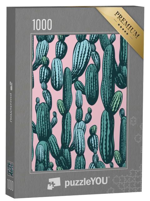 Puzzle 1000 Teile „Illustration: Kaktus-Muster“