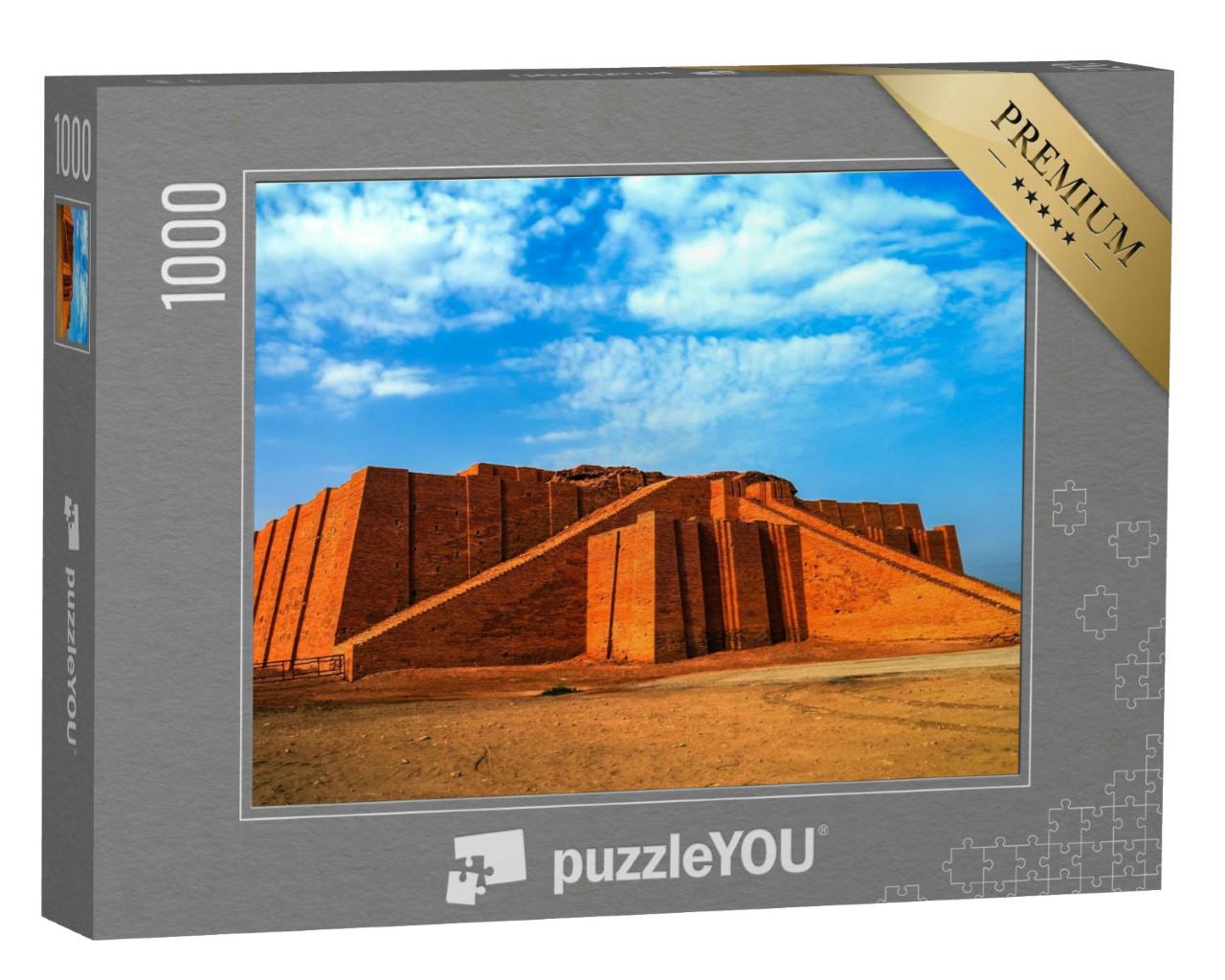 Puzzle 1000 Teile „Restaurierte Ziggurat im antiken Ur, sumerischer Tempel, Irak“