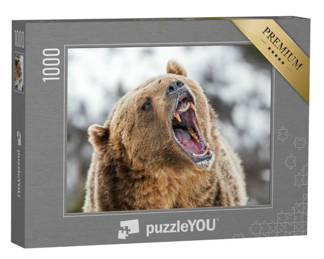 Puzzle 1000 Teile „Ein brüllender Grizzly“