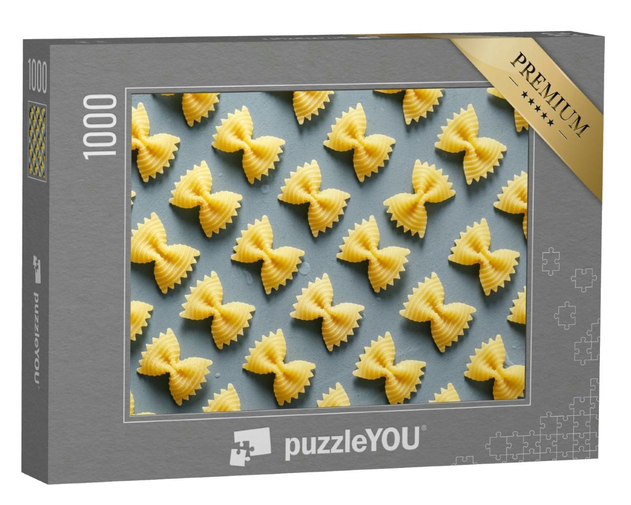 Puzzle 1000 Teile „Symmetrisches Muster aus Farfalle, auch bekannt als Schmetterlings-Nudeln“