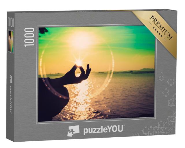 Puzzle 1000 Teile „Hand der Frau meditiert in einer Yoga-Pose“