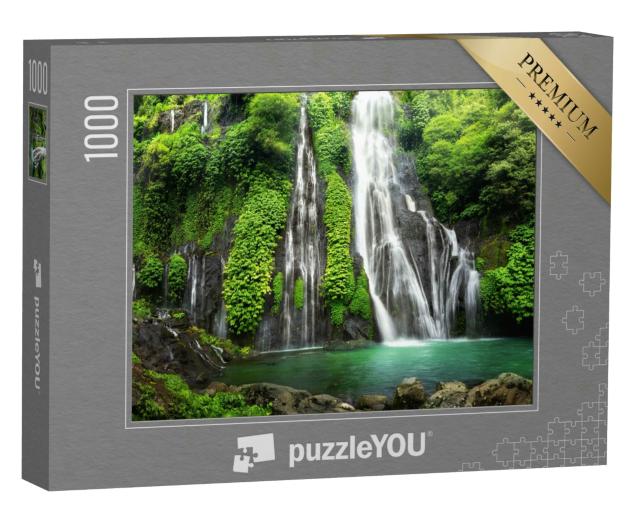 Puzzle 1000 Teile „Dschungel-Wasserfall-Kaskade im tropischen Regenwald  “