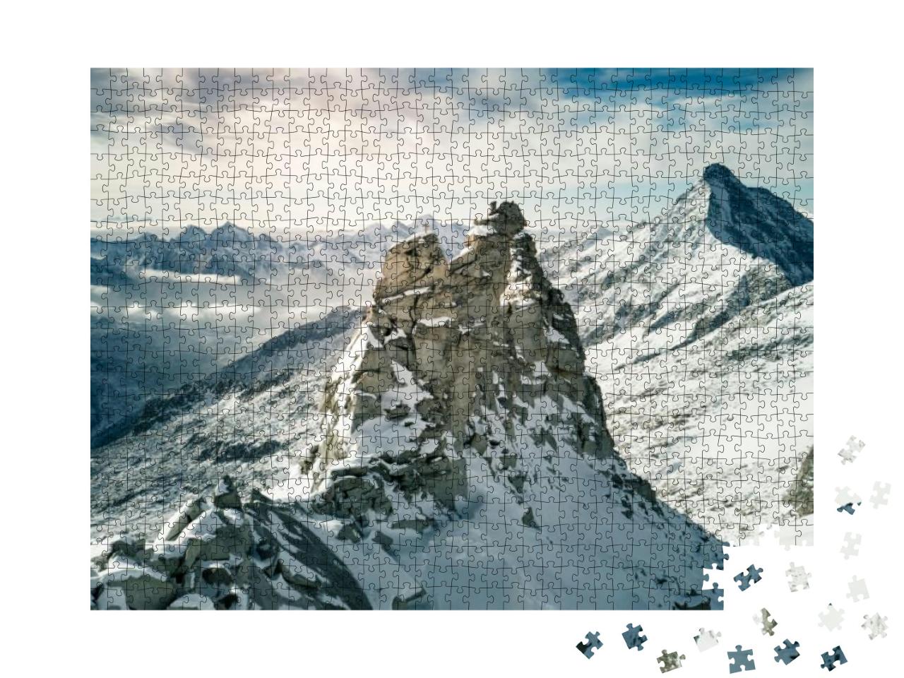 Puzzle 1000 Teile „Luftaufnahme am Hintertuxer Gletscher in Österreich“