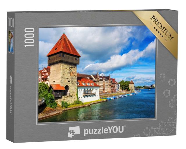Puzzle 1000 Teile „Mittelalterlicher Rheintorturm in der Stadt Konstanz“
