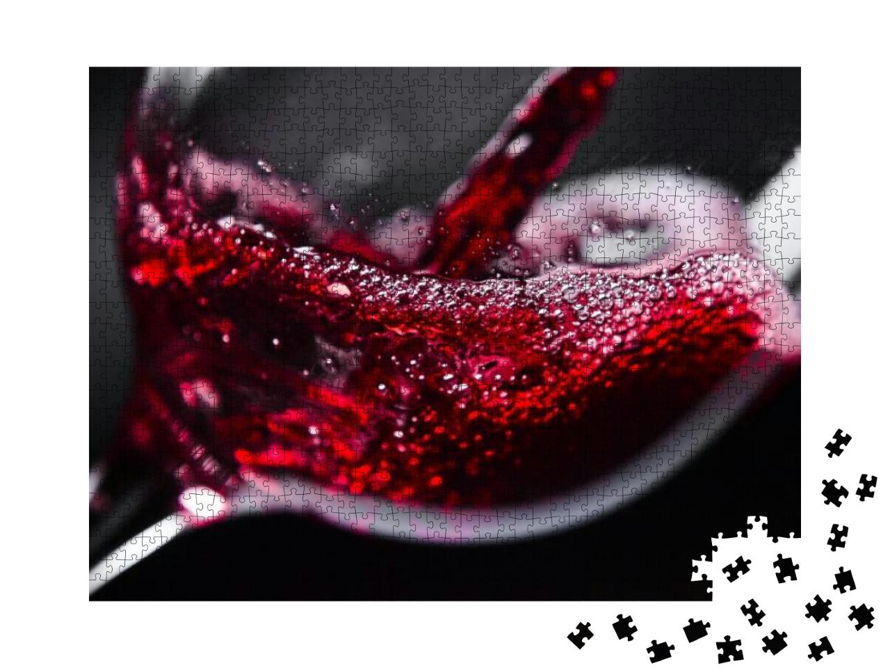 Puzzle 1000 Teile „Rotwein im Weinglas “