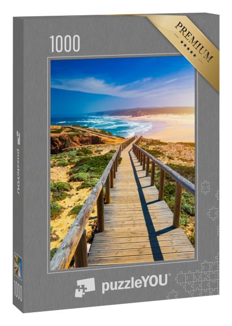 Puzzle 1000 Teile „Weg zum Meer - Praia da Bordeira, Algarve, Portugal“