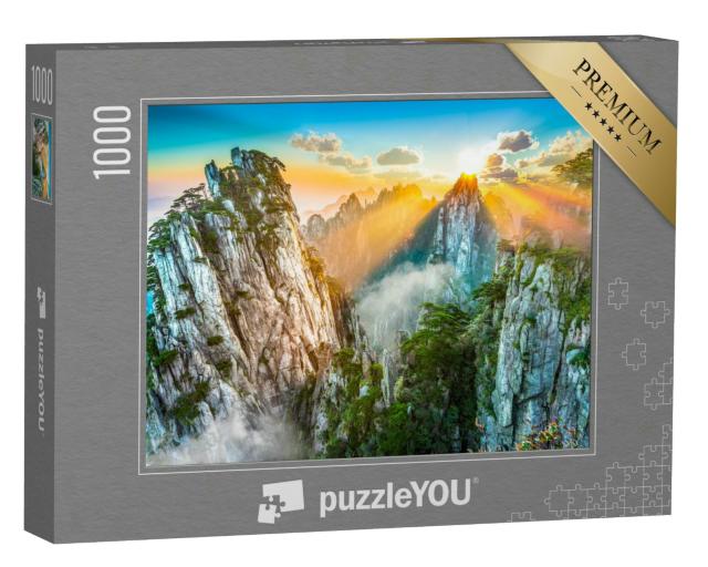 Puzzle 1000 Teile „Spektakuläre Landschaftsaufnahme, Gelbe Berge, China“