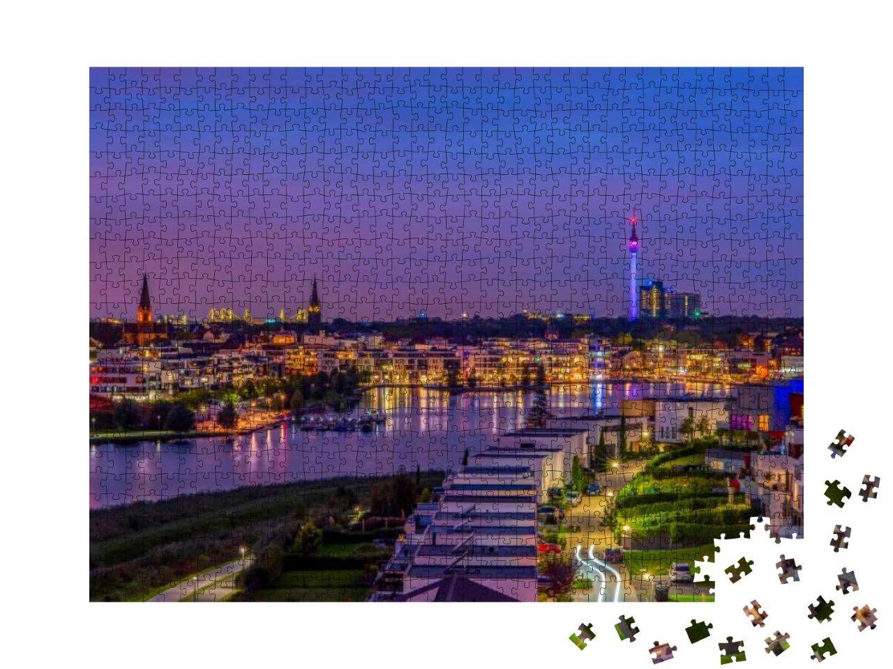 Puzzle 1000 Teile „Panoramablick auf den Phoenix-See in Dortmund, Deutschland“
