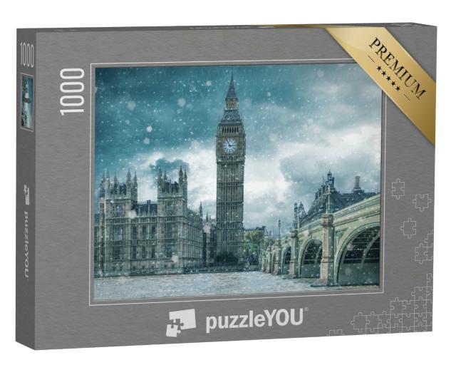 Puzzle 1000 Teile „Big Ben und Westminster im Winter London“