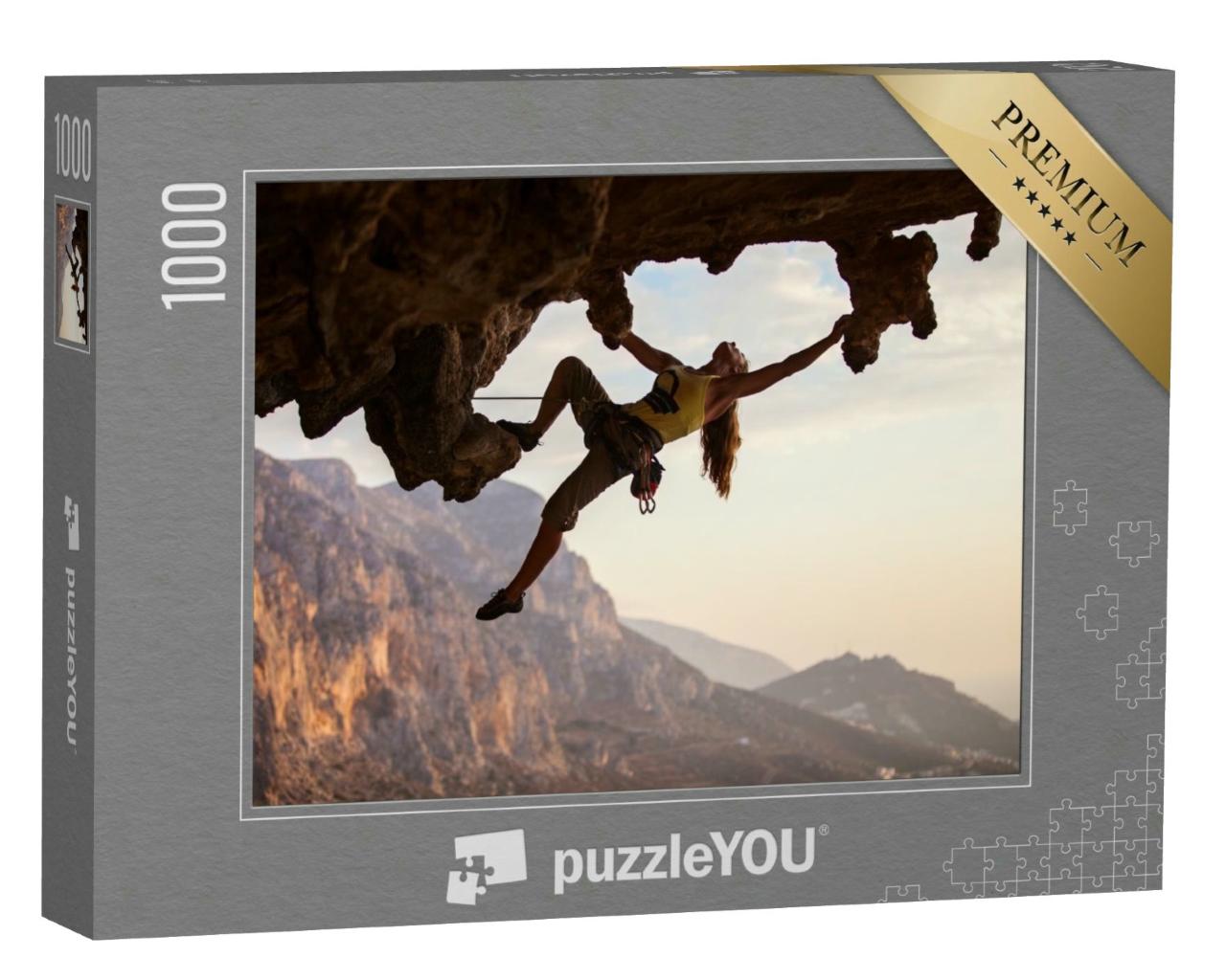 Puzzle 1000 Teile „Klettern im Sonnenuntergang: Insel Kalymnos, Griechenland“