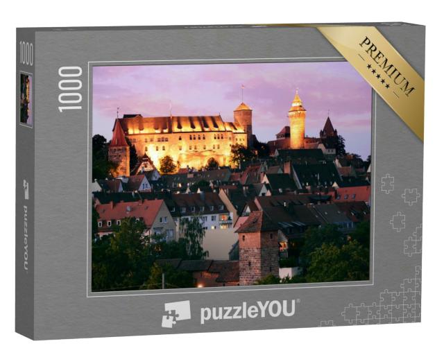 Puzzle 1000 Teile „Kaiserburg und Altstadt von Nürnberg bei Nacht“