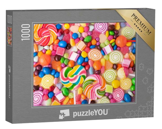 Puzzle 1000 Teile „Lollipops, Bonbons und Smarties in bunten Farben“