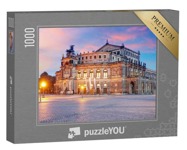 Puzzle 1000 Teile „Zartes Morgenrot über der Semperoper in Dresden“
