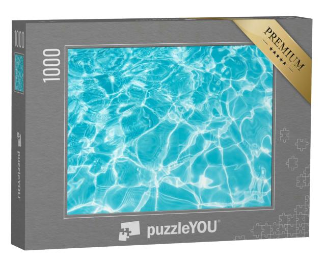 Puzzle 1000 Teile „Plätscherndes Wasser im Schwimmbad mit Sonnenreflexion“