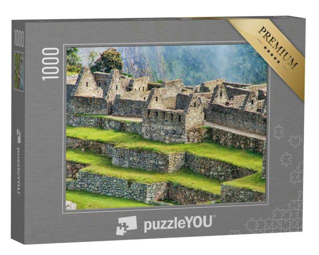 Puzzle 1000 Teile „Nahansicht der Ruinen der Zitadelle von Machu Picchu in Peru“