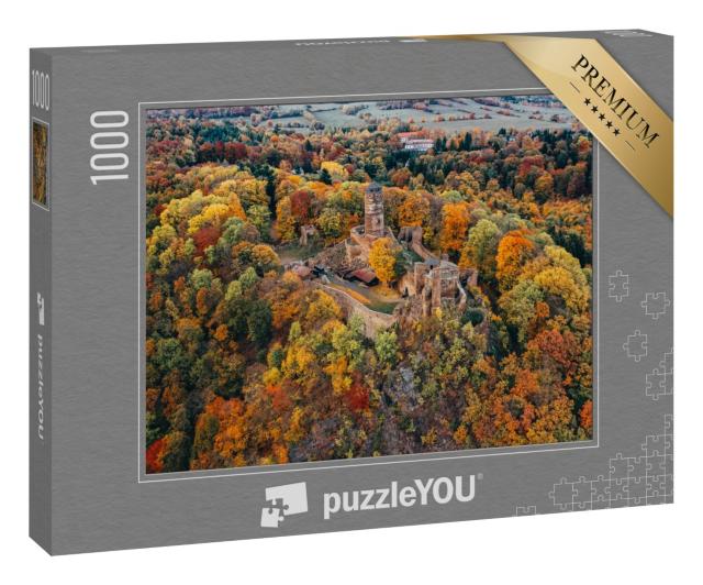Puzzle 1000 Teile „Mittelalterliche Burg Hasistejn in der Nähe des Dorfes Place im Erzgebirge“