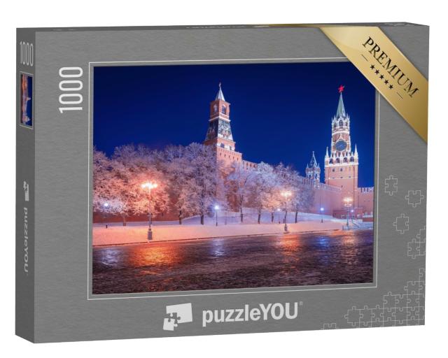 Puzzle 1000 Teile „Winterliches Moskau: Roter Platz nahe dem Kreml“