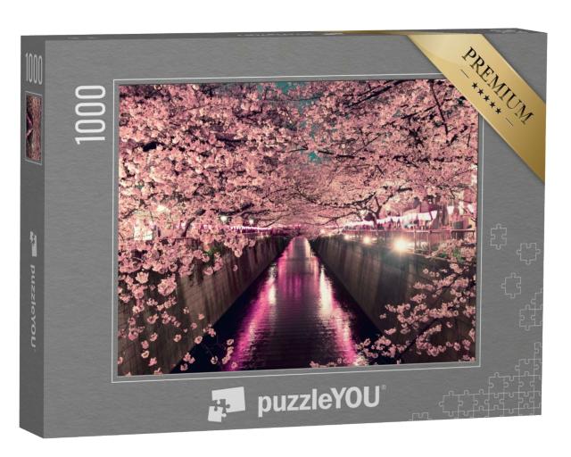 Puzzle 1000 Teile „Kirschblüten bei Nacht in Tokio“