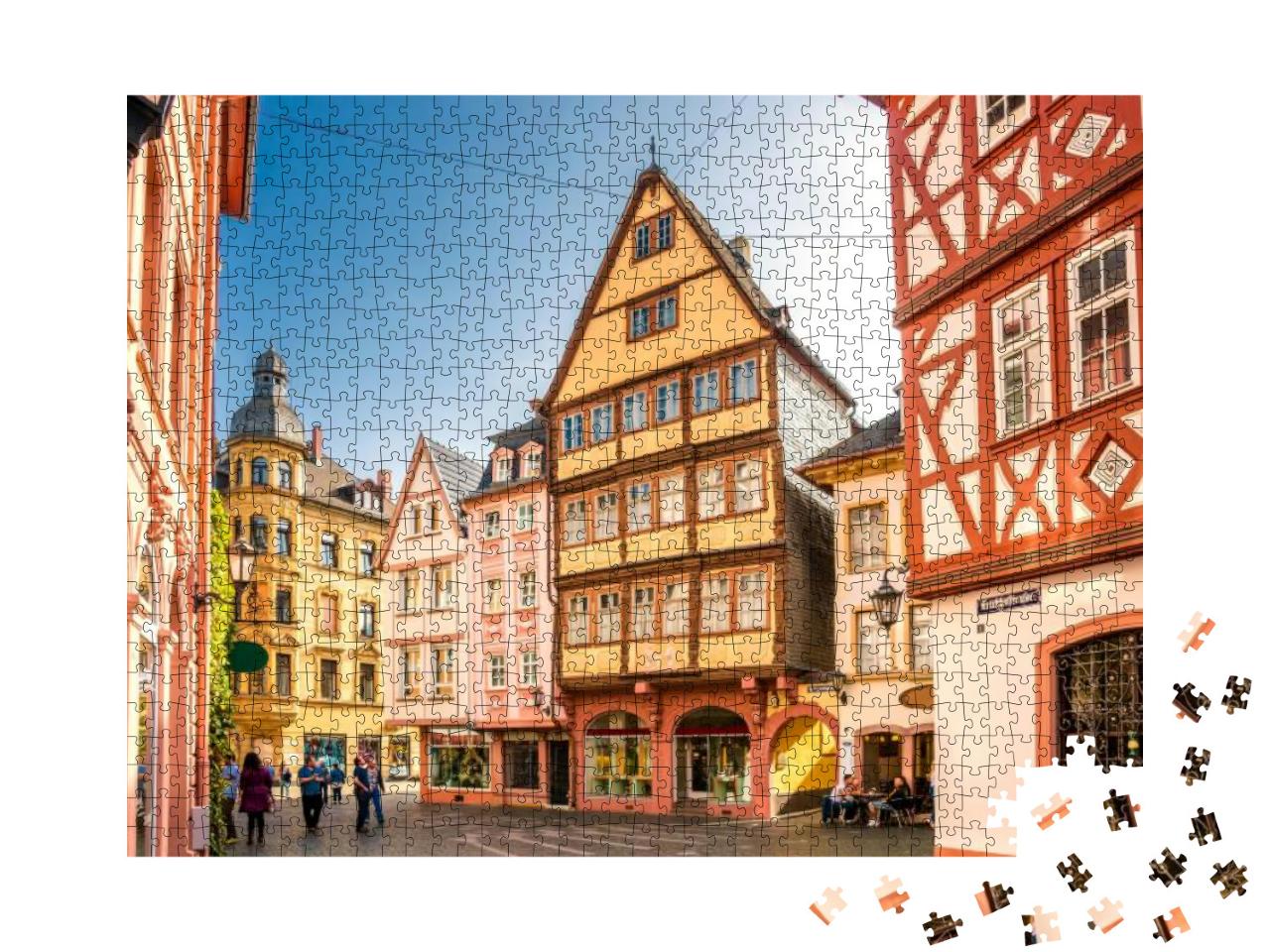 Puzzle 1000 Teile „Mainz: historische Häuser der Altstadt, Deutschland“