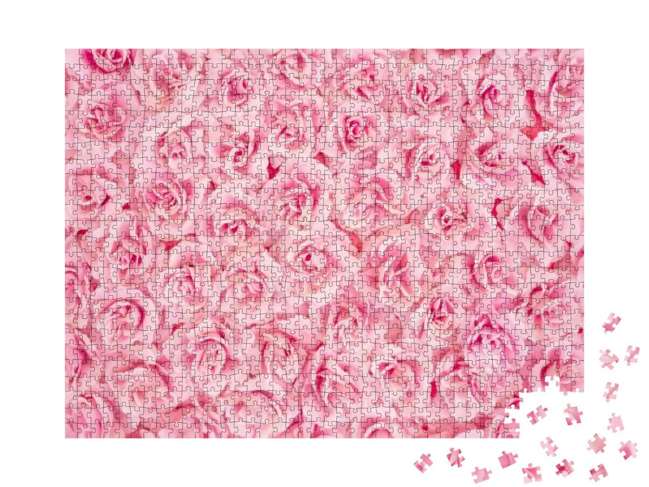 Puzzle 1000 Teile „Hintergrundbild mit rosa Rosen“