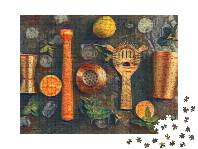 Puzzle 1000 Teile „im Stil von Edvard Munch, Der Schrei - Cocktails - Puzzle-Kollektion Künstler & Gemälde“